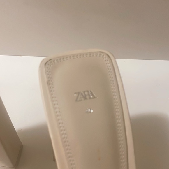 Zara Heels Slip-on Platform Cocktail Ivory Solid Shoes - Picture 6 of 8